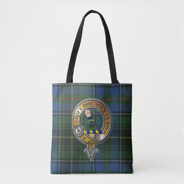 Bolsa Tote MacInnes Tartan e Crachá (Frente)