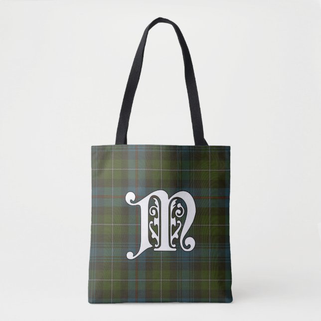 Bolsa Tote MacKenzie Clan Tartan Monograma (Frente)