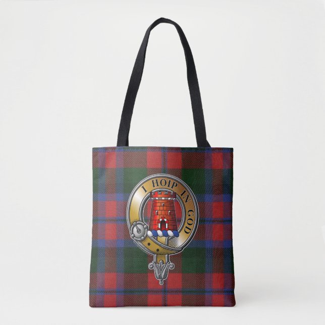 Bolsa Tote MacNaughton Tartan e Crachá (Frente)
