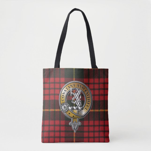 Bolsa Tote MacQueen Tartan & Crachá (Frente)