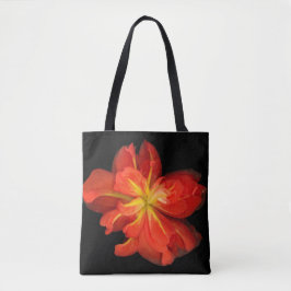 Bolsa Tote Macro de Begonia Laranja Vibrante