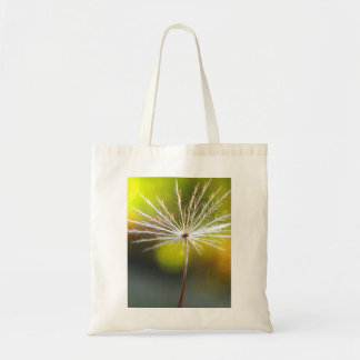 Bolsa Tote Macro de Semente Dourada e branca de Dandelion