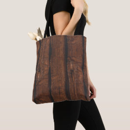 Bolsa Tote Madeira antiga castanha escura rústica