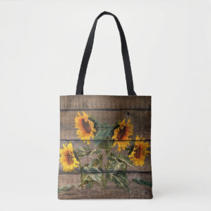 Bolsa Tote Madeira Rústica Madeira Girassol