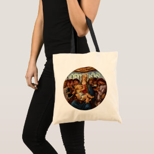 Bolsa Tote Madona e Menino com Oito Anjos por Botticelli