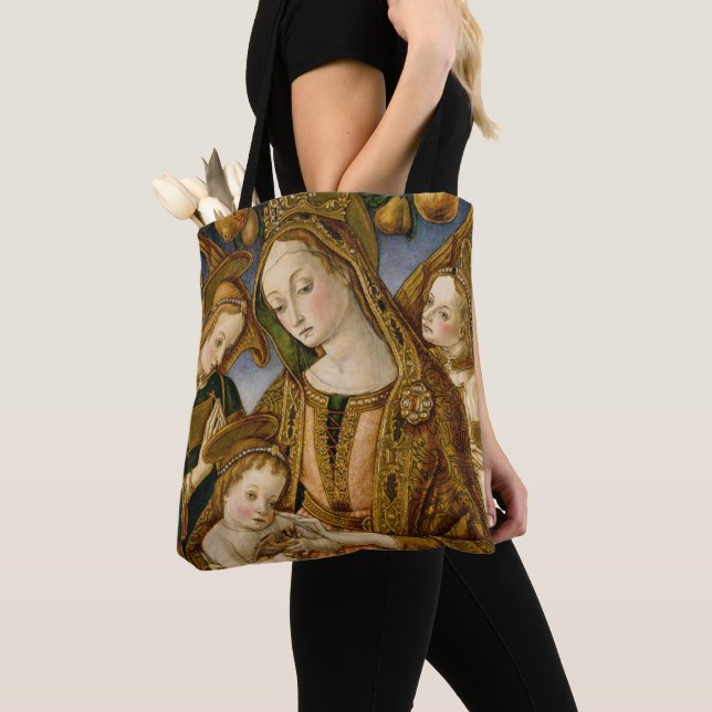 Bolsa Tote Madonna e criança com dois anjos (Close Up)