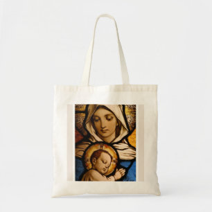 Bolsa Tote Madonna e Criança Natal Pequeno Saco
