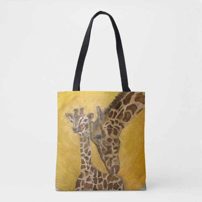 Bolsa Tote Madre e Criança Girafas (Frente)