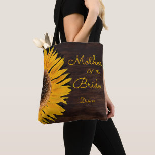 Bolsa Tote Madre Rústica De Madeira Castanho De Girassol Mã