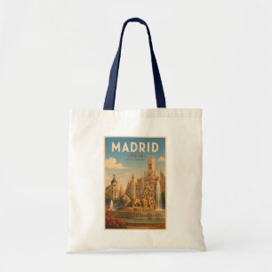 Bolsa Tote Madrid Espanha Fonte Cibeles Ilustração Viagem