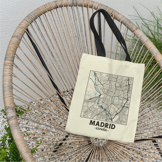 Bolsa Tote Madrid, Spain, City Map Tote Bag (Criador carregado)