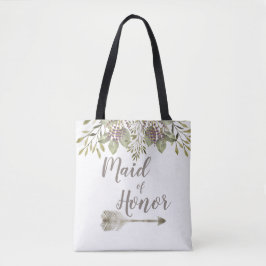 Bolsa Tote Madrinha de casamento Chic Boho Botânica