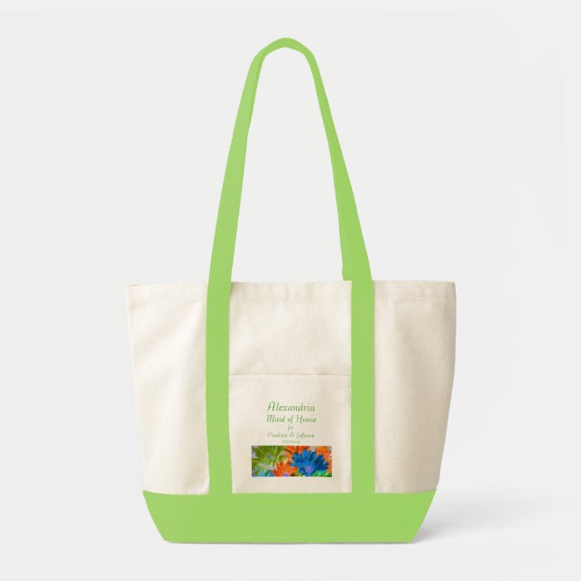 Bolsa Tote "Madrinha de casamento" - Daisies malucos (Frente)