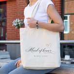 Bolsa Tote Madrinha de casamento de Blush de Script de Coraçã<br><div class="desc">Se precisar de mais alguma personalização,  por favor,  sinta-se à vontade para me enviar uma mensagem em yellowfebstudio@gmail.com.</div>