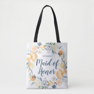 Bolsa Tote Madrinha de casamento Floral Monograma