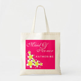 Bolsa Tote Madrinha de casamento Frangipani Orçamento Floral 
