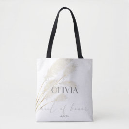 Bolsa Tote Madrinha de casamento Ivory Pampas Grass