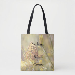 Bolsa Tote Madrinha de casamento, Nome Borboleta Amarela, Par
