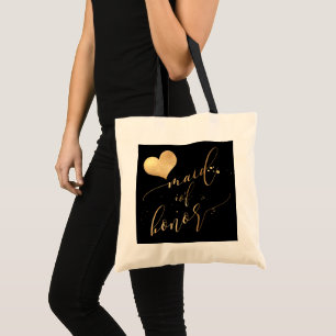 Bolsa Tote Madrinha de casamento PixDezines/Caligrafia Dourad