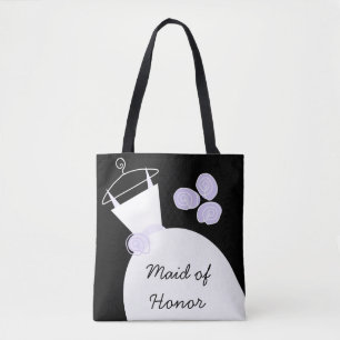 Bolsa Tote Madrinha de casamento Roxo de Casamento por todo o