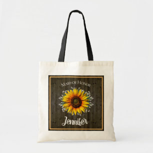 Bolsa Tote Madrinha de casamento Rústica de Girassol