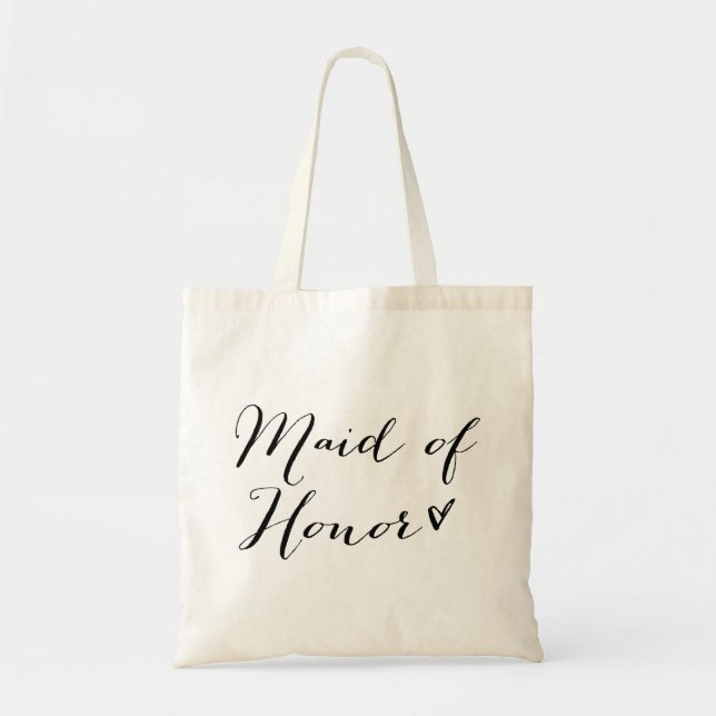Bolsa Tote Madrinha de casamento | Tote Bag de Caligrafia Mod (Frente)