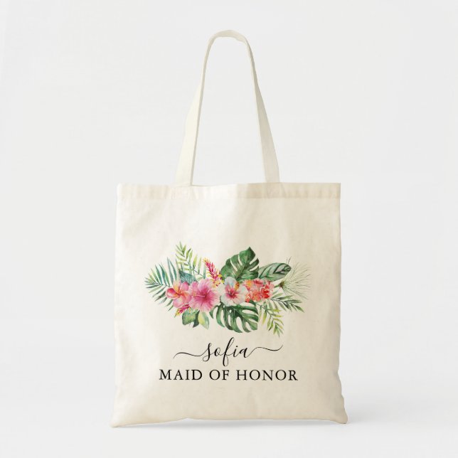 Bolsa Tote Madrinha de casamento tropical (Frente)