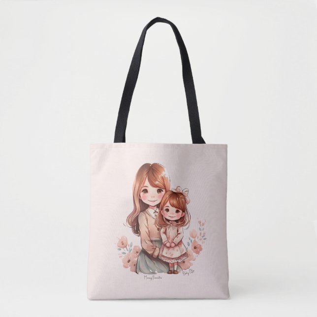 Bolsa Tote Mãe Adorável e Filha Bond (Frente)