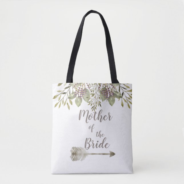 Bolsa Tote Mãe Botânica de Aquarela da Banda Branca de Tota (Frente)