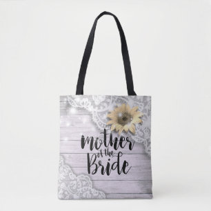 Bolsa Tote Mãe Casada da Madre Bride Lace Sunflower Wood