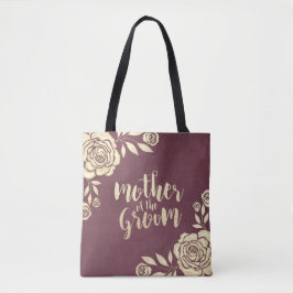 Bolsa Tote Mãe Casada dos Rosas do Ouro Groom Burgundy
