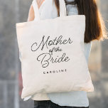 Bolsa Tote Mãe da Caligrafia Simples de Casamento da Noiva<br><div class="desc">A Mãe da Bag da Caligrafia Simples de Casamento da Noiva apresenta caligrafia divertida e bonito,  junto com a mãe do nome da noiva.</div>