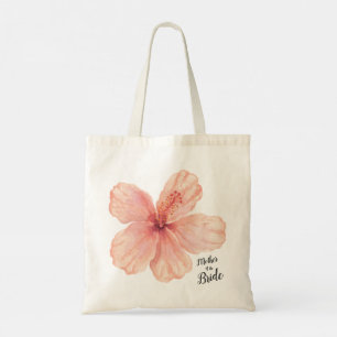 Bolsa Tote Mãe da Flor de Hibisco Rosa-Rosa-Bride