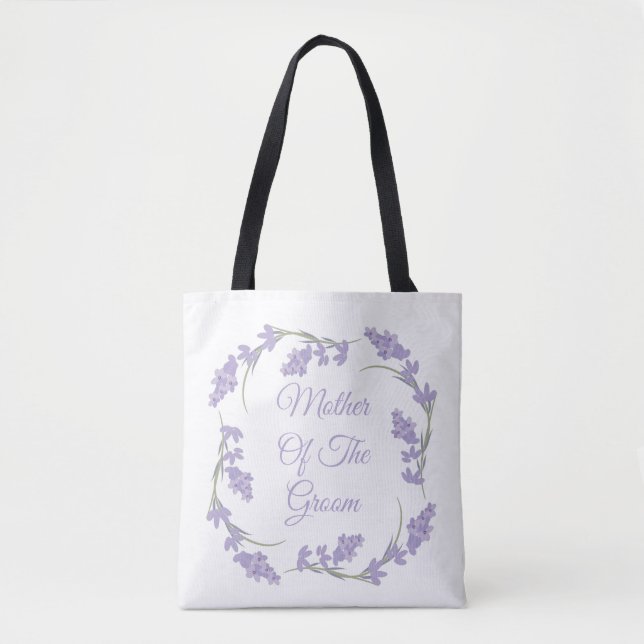 Bolsa Tote Mãe da Lavanda do Groom Floral Wreath (Frente)