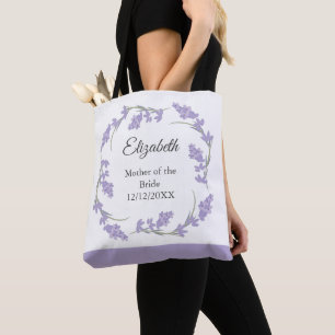 Bolsa Tote Mãe da Lavanda noiva Floral Wreath