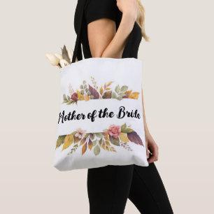 Bolsa Tote Mãe da Noiva Burgundy Floral Casamento de Outono