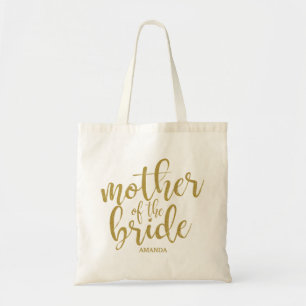 Bolsa Tote Mãe da Noiva Caligrafia Moderna Brilho
