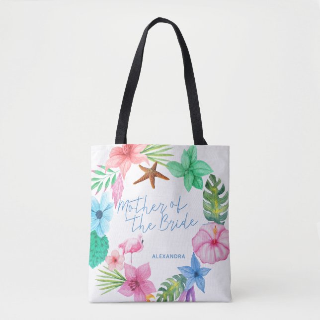 Bolsa Tote Mãe da noiva de Luau tropical (Frente)