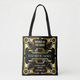 Bolsa Tote Mãe da Noiva Deco Casamento Dourado e Preto