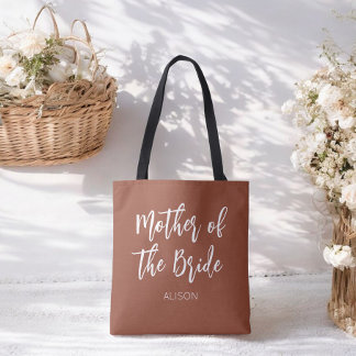 Bolsa Tote Mãe da Noiva Marrom Branco Casamento 