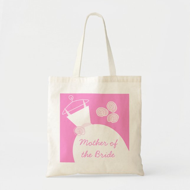 Bolsa Tote "Mãe da Noiva" Rosa de Casamento (Frente)