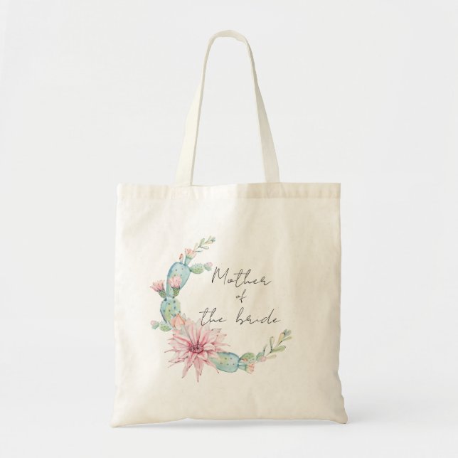 Bolsa Tote Mãe da noiva. Sucultivos de casamento de Watercolo (Frente)
