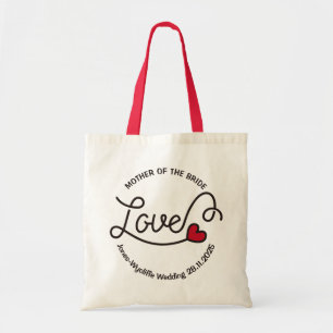 Bolsa Tote Mãe da Tipografia do Coração de Amor Noiva