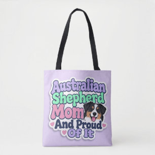 Bolsa Tote Mãe de Australian Shepherd e Orgulhosa Cachorro En