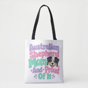 Bolsa Tote Mãe de Australian Shepherd e Orgulhosa Cachorro En