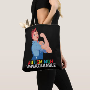 Bolsa Tote Mãe de Autista Inquebrantável Orgulhosa Família Au
