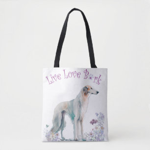 Bolsa Tote Mãe de Cachorro Borzoi Floral