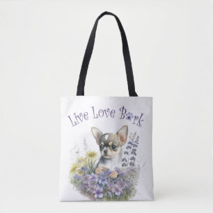 Bolsa Tote Mãe de Cachorro Chihuahua Floral