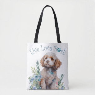 Bolsa Tote Mãe de Cachorro Cockapoo Floral