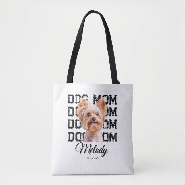 Bolsa Tote Mãe de Cachorro Foto Personalizada  (Frente)
